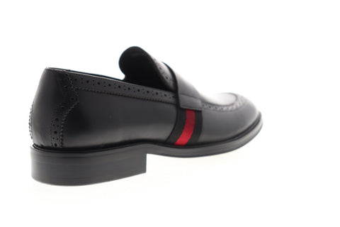 Zanzara Hensel ZZS1106 Mens Black Leather Dress Slip On Loafers Shoes