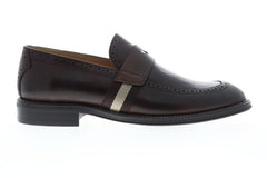 Zanzara Hensel ZZS1106 Mens Brown Leather Dress Slip On Loafers Shoes