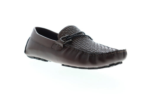 Zanzara Drake ZZS1173 Mens Brown Leather Casual Slip On Loafers Shoes