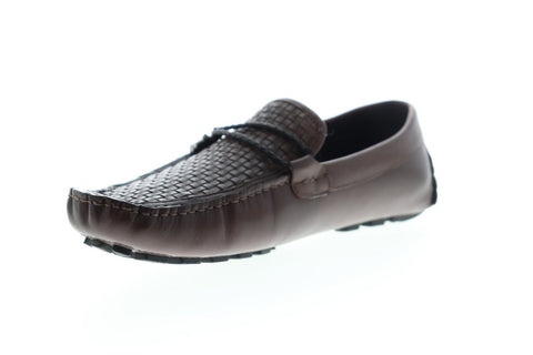 Zanzara Drake ZZS1173 Mens Brown Leather Casual Slip On Loafers Shoes