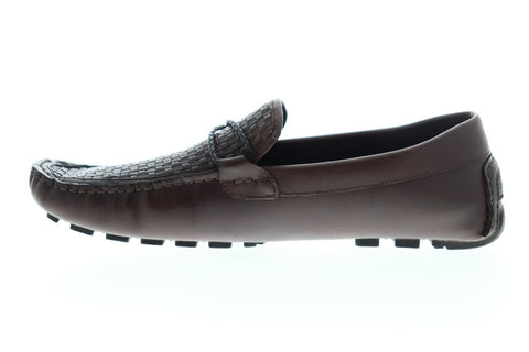 Zanzara Drake ZZS1173 Mens Brown Leather Casual Slip On Loafers Shoes