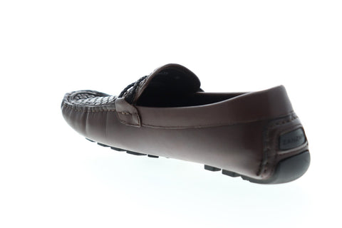 Zanzara Drake ZZS1173 Mens Brown Leather Casual Slip On Loafers Shoes