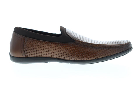 Zanzara LUC ZZS1210 Mens Brown Leather Casual Slip On Loafers Shoes