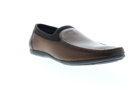 Zanzara LUC ZZS1210 Mens Brown Leather Casual Slip On Loafers Shoes