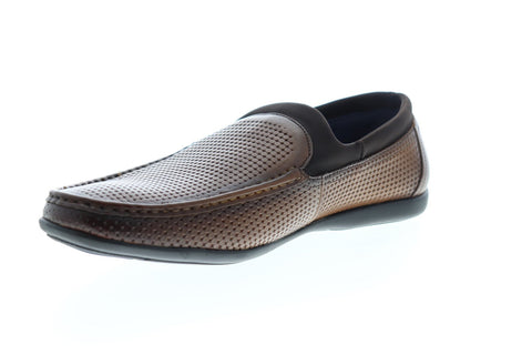 Zanzara LUC ZZS1210 Mens Brown Leather Casual Slip On Loafers Shoes