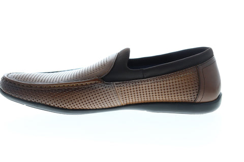 Zanzara LUC ZZS1210 Mens Brown Leather Casual Slip On Loafers Shoes