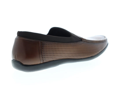 Zanzara LUC ZZS1210 Mens Brown Leather Casual Slip On Loafers Shoes