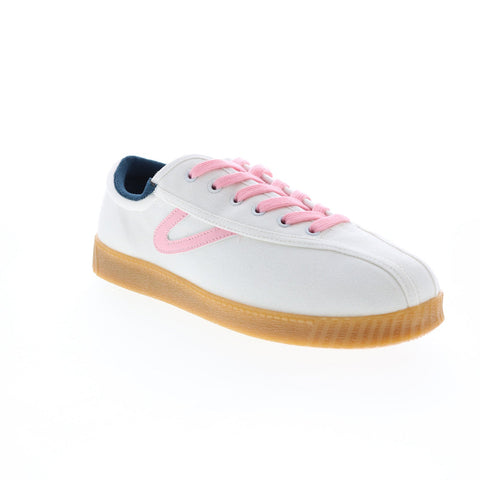 Tretorn A-NYLITECA Womens White Canvas Lace Up Lifestyle Sneakers Shoes