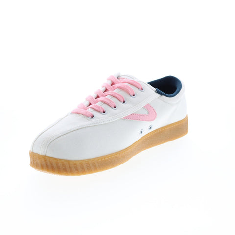 Tretorn A-NYLITECA Womens White Canvas Lace Up Lifestyle Sneakers Shoes