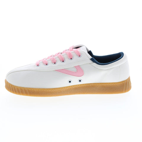 Tretorn A-NYLITECA Womens White Canvas Lace Up Lifestyle Sneakers Shoes