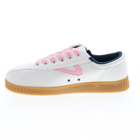 Tretorn A-NYLITECA Womens White Canvas Lace Up Lifestyle Sneakers Shoes