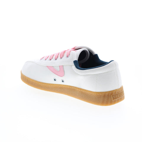 Tretorn A-NYLITECA Womens White Canvas Lace Up Lifestyle Sneakers Shoes