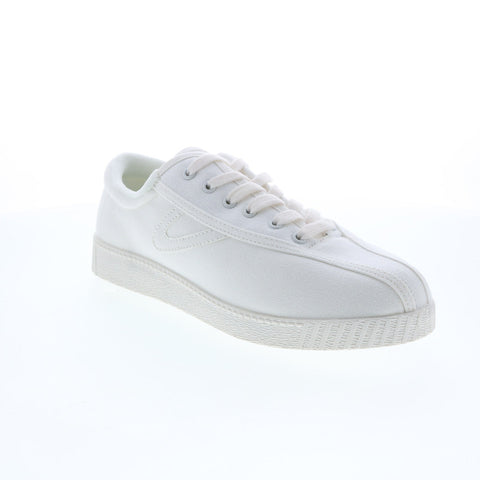 Tretorn A-NYLITECA Womens White Canvas Lace Up Lifestyle Sneakers Shoes