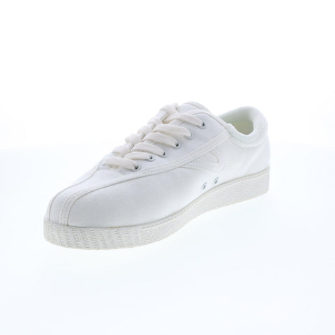 Tretorn A-NYLITECA Womens White Canvas Lace Up Lifestyle Sneakers Shoes