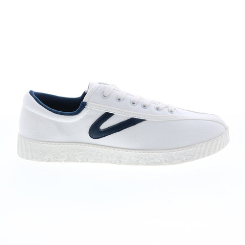 Tretorn A-NYLITECA Womens White Canvas Lace Up Lifestyle Sneakers Shoes