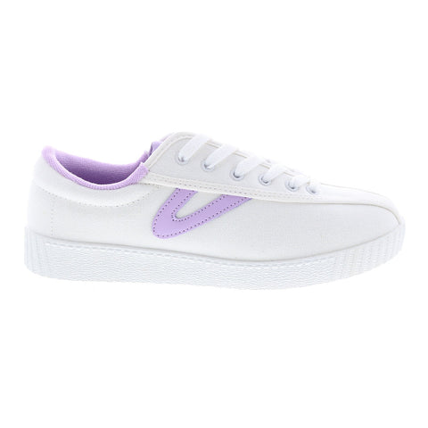 Tretorn A-NYLITECP Womens White Canvas Lace Up Lifestyle Sneakers Shoes