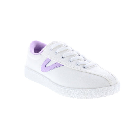 Tretorn A-NYLITECP Womens White Canvas Lace Up Lifestyle Sneakers Shoes