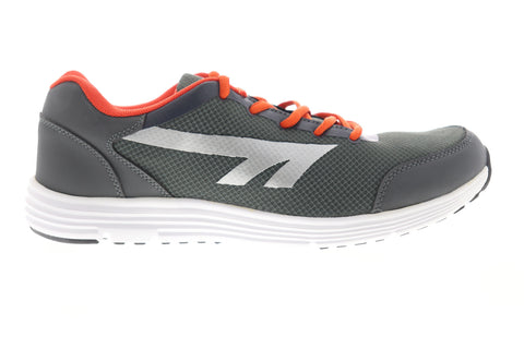Hi-Tec Pajo Mens Gray Mesh Low Top Lace Up Athletic Running Shoes