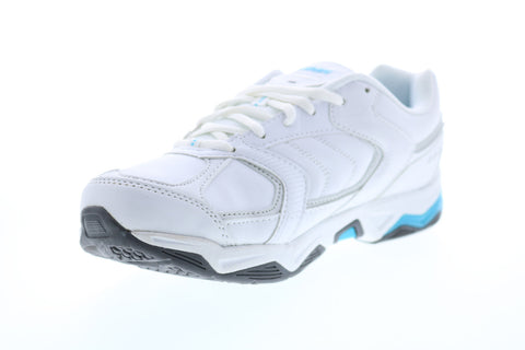 Avia Avi-Tangent A1483WWLS Womens White Leather Low Top Athletic Running Shoes