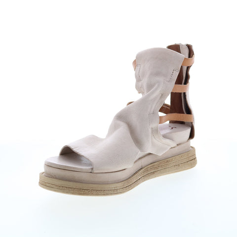 A.S.98 Lowry A15005-102 Womens Beige Leather Sandals Platform Shoes