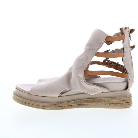 A.S.98 Lowry A15005-102 Womens Beige Leather Sandals Platform Shoes