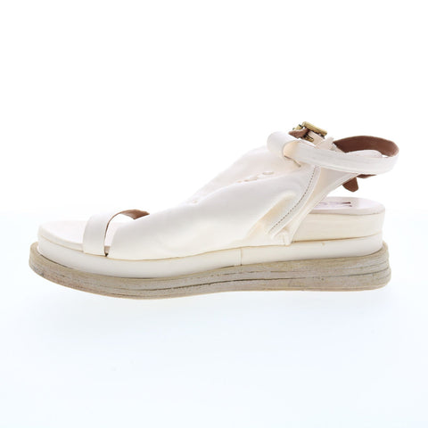 A.S.98 Louie A15021-201 Womens Beige Leather Sandals Platform Shoes