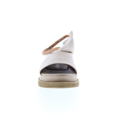 A.S.98 Lira A15027-101 Womens Beige Leather Slingback Sandals Shoes