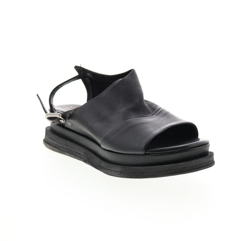 A.S.98 Lira A15027-101 Womens Black Leather Sandals Platform Shoes