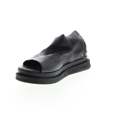 A.S.98 Lira A15027-101 Womens Black Leather Sandals Platform Shoes