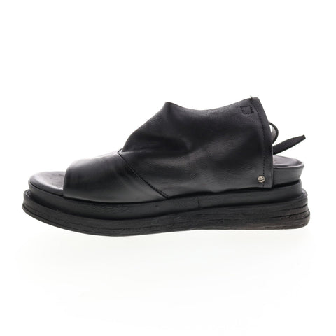 A.S.98 Lira A15027-101 Womens Black Leather Sandals Platform Shoes