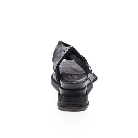 A.S.98 Lira A15027-101 Womens Black Leather Sandals Platform Shoes