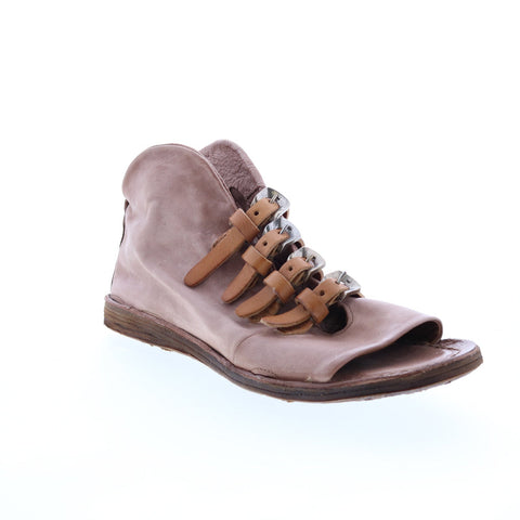 A.S.98 Remy A16022-101 Womens Beige Leather Hook & Loop Gladiator Sandals Shoes