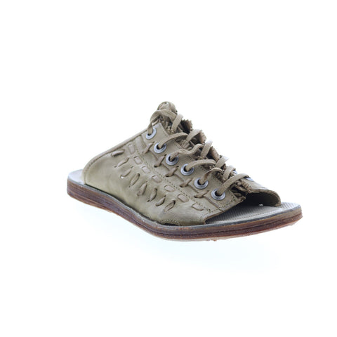 A.S.98 Regis A16032-101 Womens Green Leather Lace Up Sandals Shoes