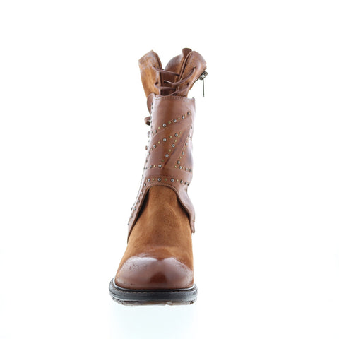 A.S.98 Callhoun A22208-101 Womens Brown Leather Zipper Casual Dress Boots