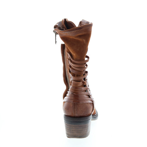 A.S.98 Callhoun A22208-101 Womens Brown Leather Zipper Casual Dress Boots