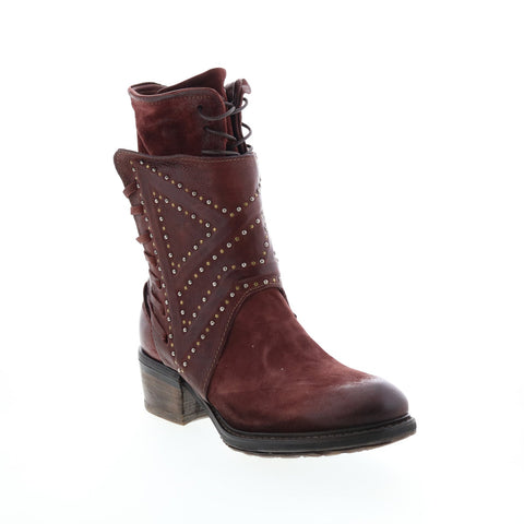 A.S.98 Callhoun A22208-101 Womens Burgundy Leather Casual Dress Boots Boots