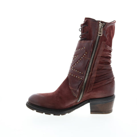 A.S.98 Callhoun A22208-101 Womens Burgundy Leather Casual Dress Boots Boots