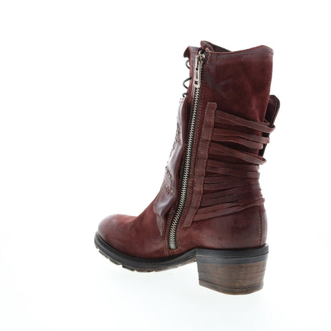 A.S.98 Callhoun A22208-101 Womens Burgundy Leather Casual Dress Boots Boots