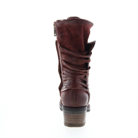 A.S.98 Callhoun A22208-101 Womens Burgundy Leather Casual Dress Boots Boots