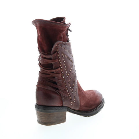 A.S.98 Callhoun A22208-101 Womens Burgundy Leather Casual Dress Boots Boots