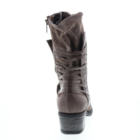 A.S.98 Callhoun A22208-101 Womens Gray Leather Zipper Casual Dress Boots