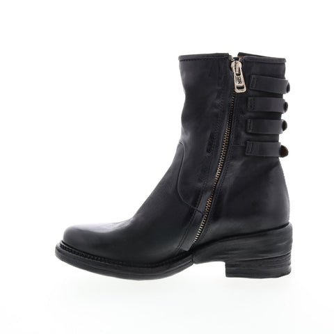 A.S.98 Spero A23215-301 Womens Black Leather Hook & Loop Casual Dress Boots