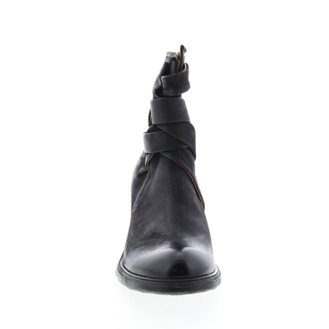 A.S.98 Jacob A24211-301 Womens Black Leather Zipper Mid Calf Boots