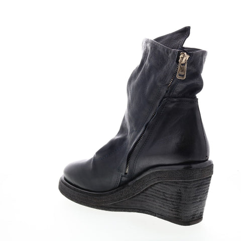 A.S.98 Tremont A30205-201 Womens Black Leather Zipper Casual Dress Boots