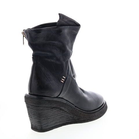 A.S.98 Tremont A30205-201 Womens Black Leather Zipper Casual Dress Boots