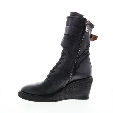 A.S.98 Thatcher A30210-201 Womens Black Leather Casual Dress Boots Boots