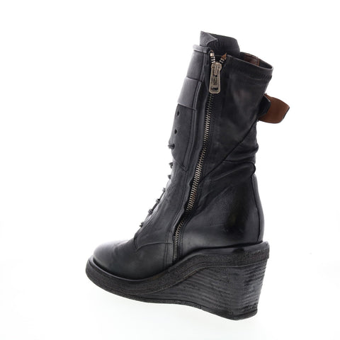 A.S.98 Thatcher A30210-201 Womens Black Leather Casual Dress Boots Boots