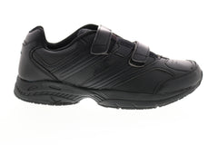 Avia A344WBSY Womens Black Wide 2E Leather Low Top Athletic Walking Shoes