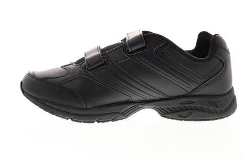Avia A344WBSY Womens Black Wide 2E Leather Low Top Athletic Walking Shoes