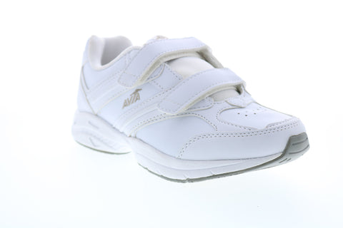 Avia A344WWSY Womens White Leather Low Top Athletic Walking Shoes